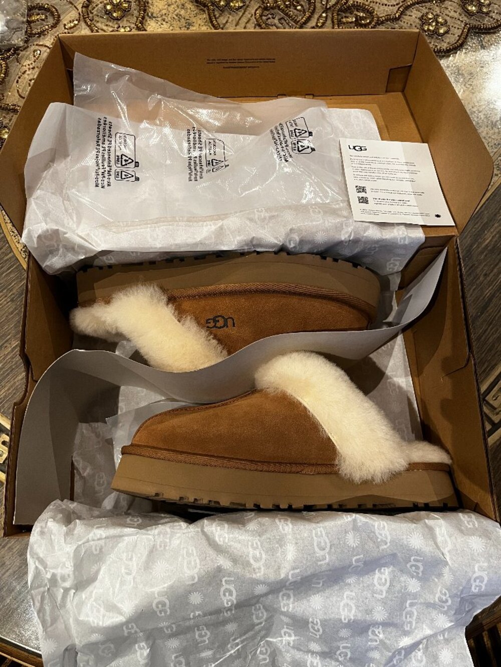 UGG Women's Disquette Sheepskin Slipper Chestnut